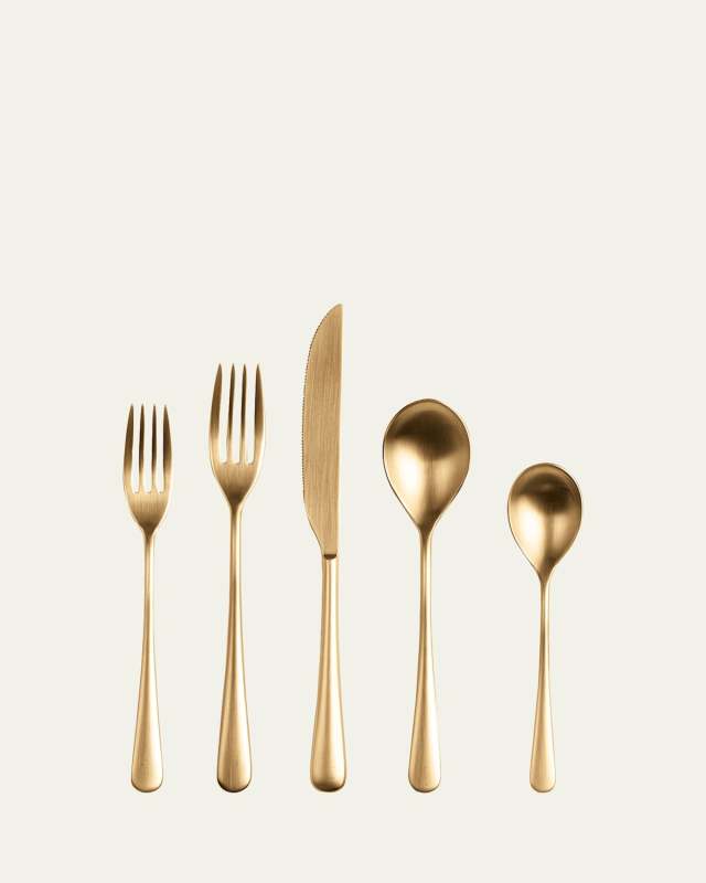 Neve Ice Gold 5-Piece Flatware Place Setting